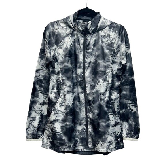 Grey Tie Die Women's Small Pro Player Athletic Rain‎ Jacket Windbreaker Hoodie S - Picture 1 of 5